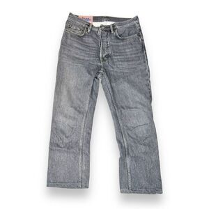 Acne Studios Blå Konst Gray Denim Straight Leg Button Fly Cropped Jeans Size 26
